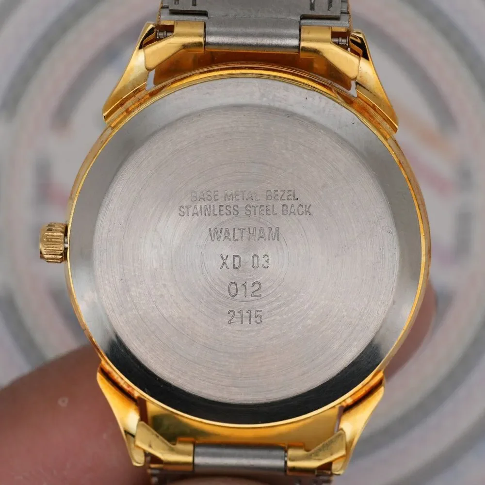 Waltham MoonPhase Collection Quartz Watch 32mm Gold Tone New Battery